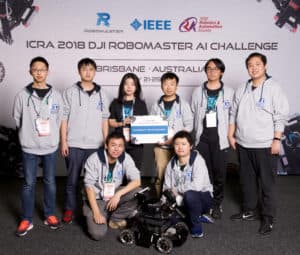 The Ausdroid team with its robot and Finalist Award at ICRA 2018