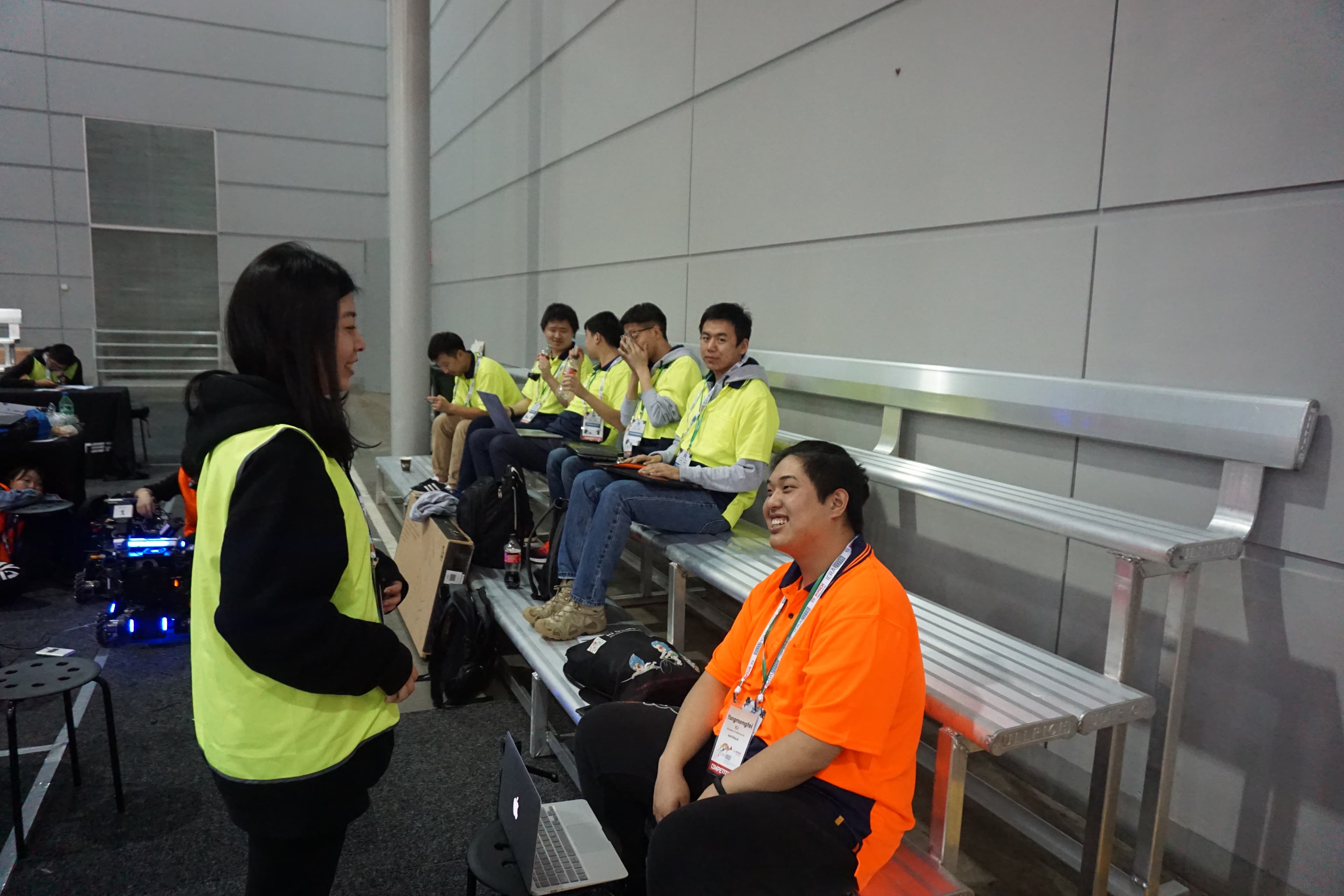 Ausdroid team members gathered beside their work area